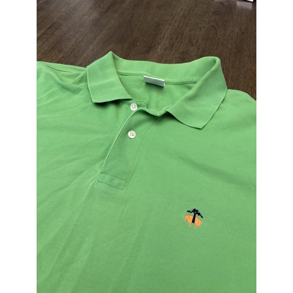 Brooks Brothers Mens Performance Polo Shirt Green Cotton Original Fit Large
